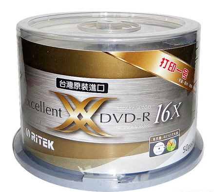 光盘 铼德/RITEK DVD-R 50p DVD-R 4.7GB 50片