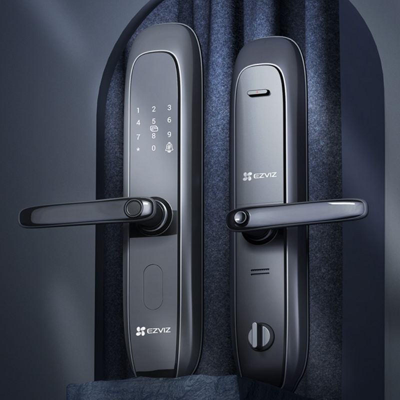 指纹锁 萤石/ezviz dl20c 密码解锁 执手式 黑色-中央政府采购电商