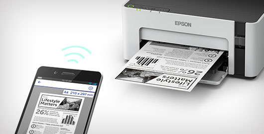 配备无线网络功能，手机轻松打印 - Epson M1128产品功能